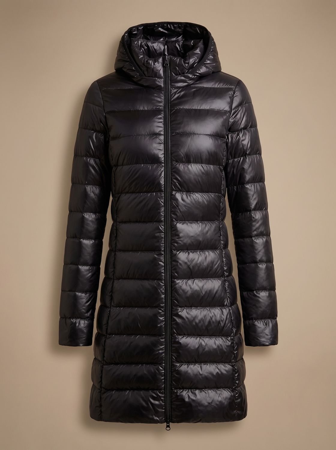 Nora | Veste d'hiver longue en duvet ultralégère pour femmes avec capuche et fermeture éclair