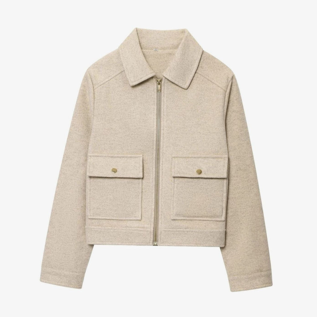 Leonie | Manteau en Laine Vintage à Col Montant pour Femmes Court avec Boutons