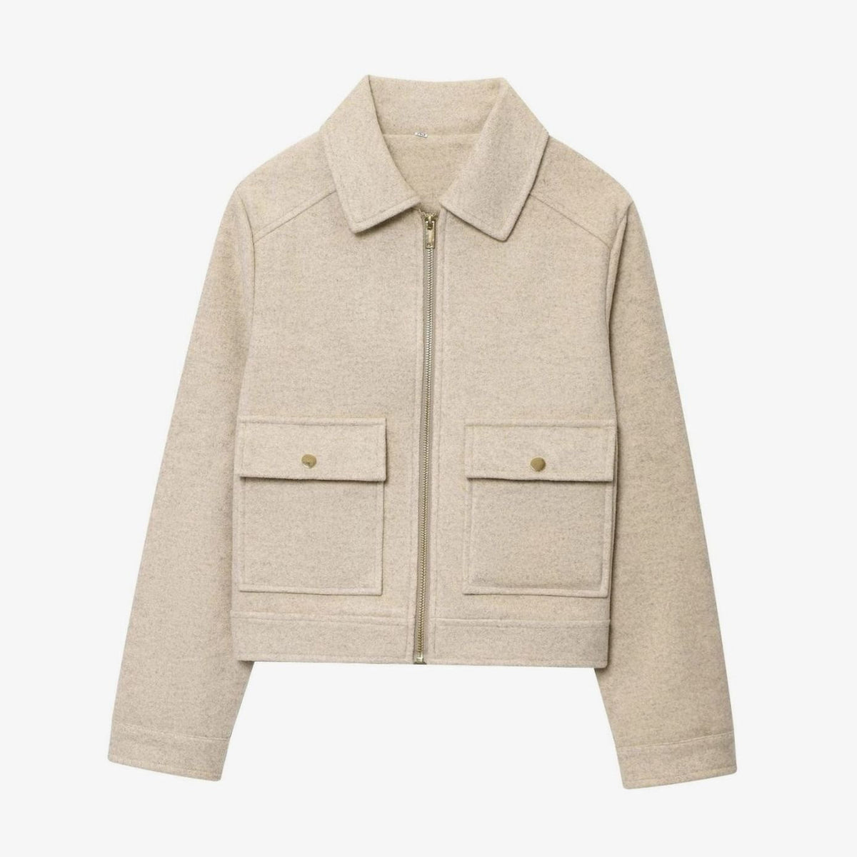 Leonie | Manteau en Laine Vintage à Col Montant pour Femmes Court avec Boutons