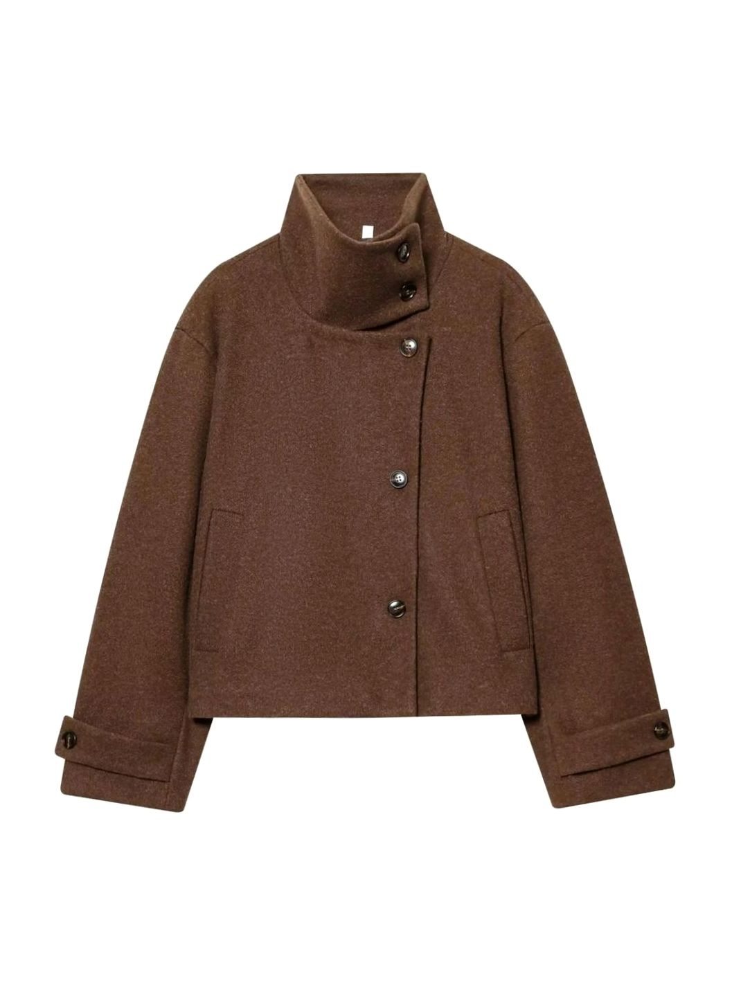Leonie | Manteau en Laine Vintage à Col Montant pour Femmes Court avec Boutons