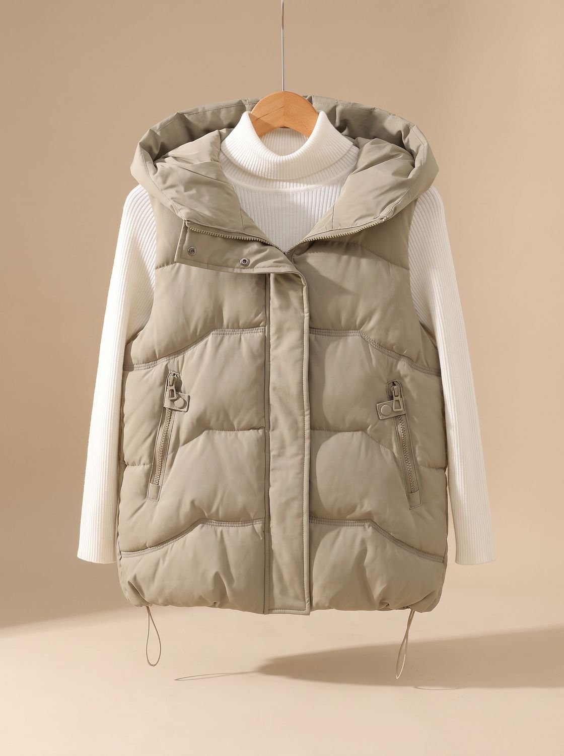 Annika | Gilet matelassé à capuche pour femmes avec poches zippées