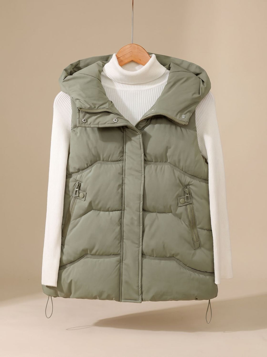 Annika | Gilet matelassé à capuche pour femmes avec poches zippées