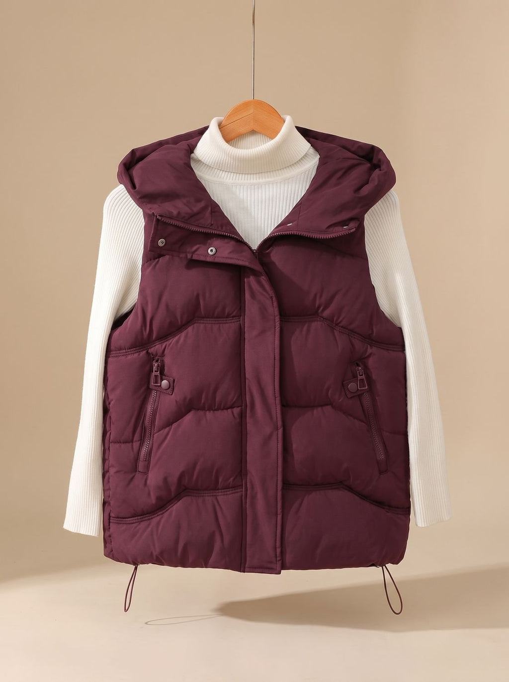 Annika | Gilet matelassé à capuche pour femmes avec poches zippées