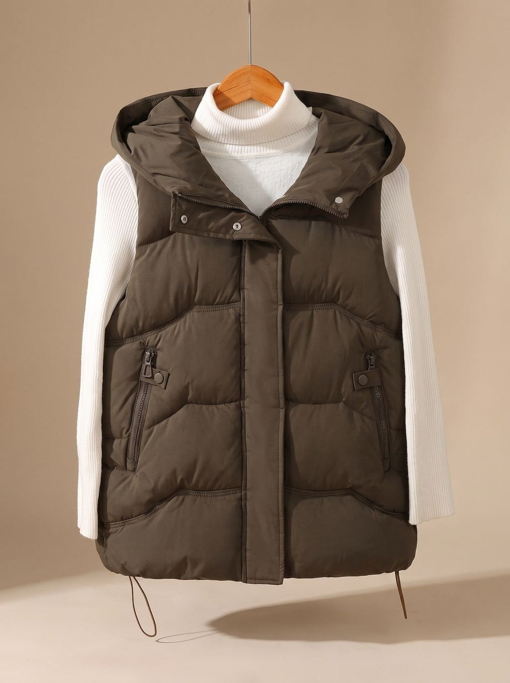 Annika | Gilet matelassé à capuche pour femmes avec poches zippées