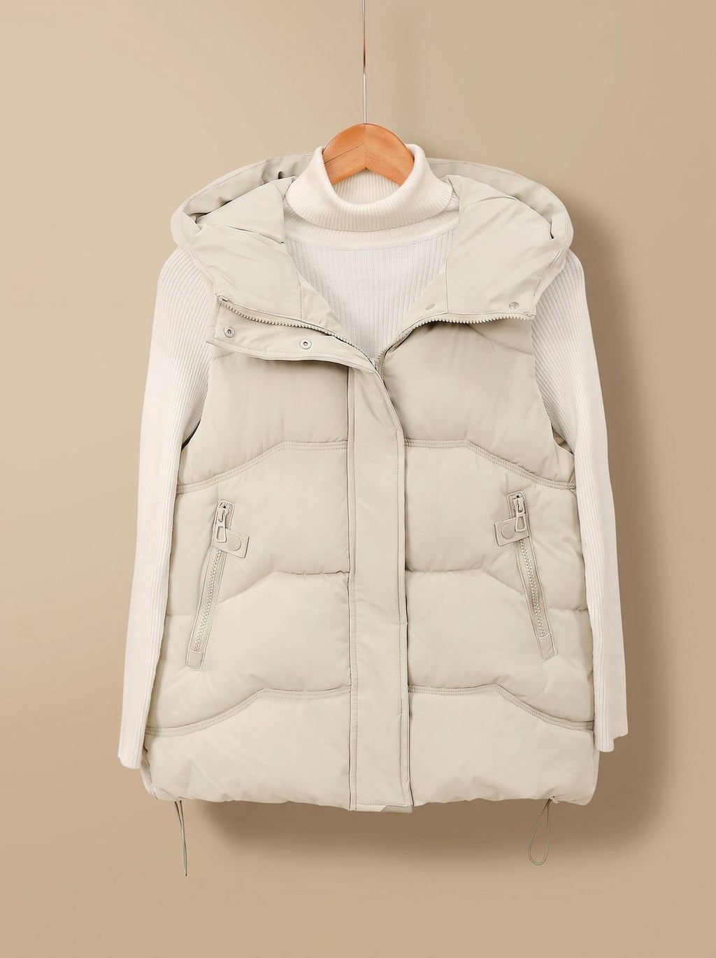 Annika | Gilet matelassé à capuche pour femmes avec poches zippées
