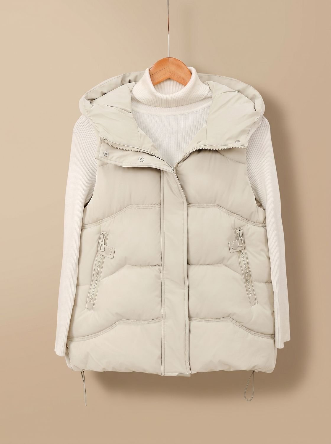 Annika | Gilet matelassé à capuche pour femmes avec poches zippées
