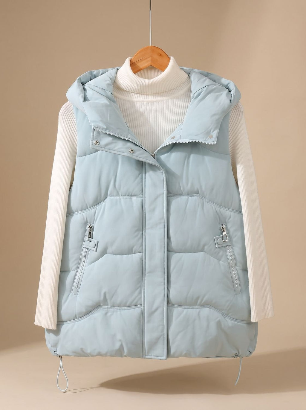 Annika | Gilet matelassé à capuche pour femmes avec poches zippées