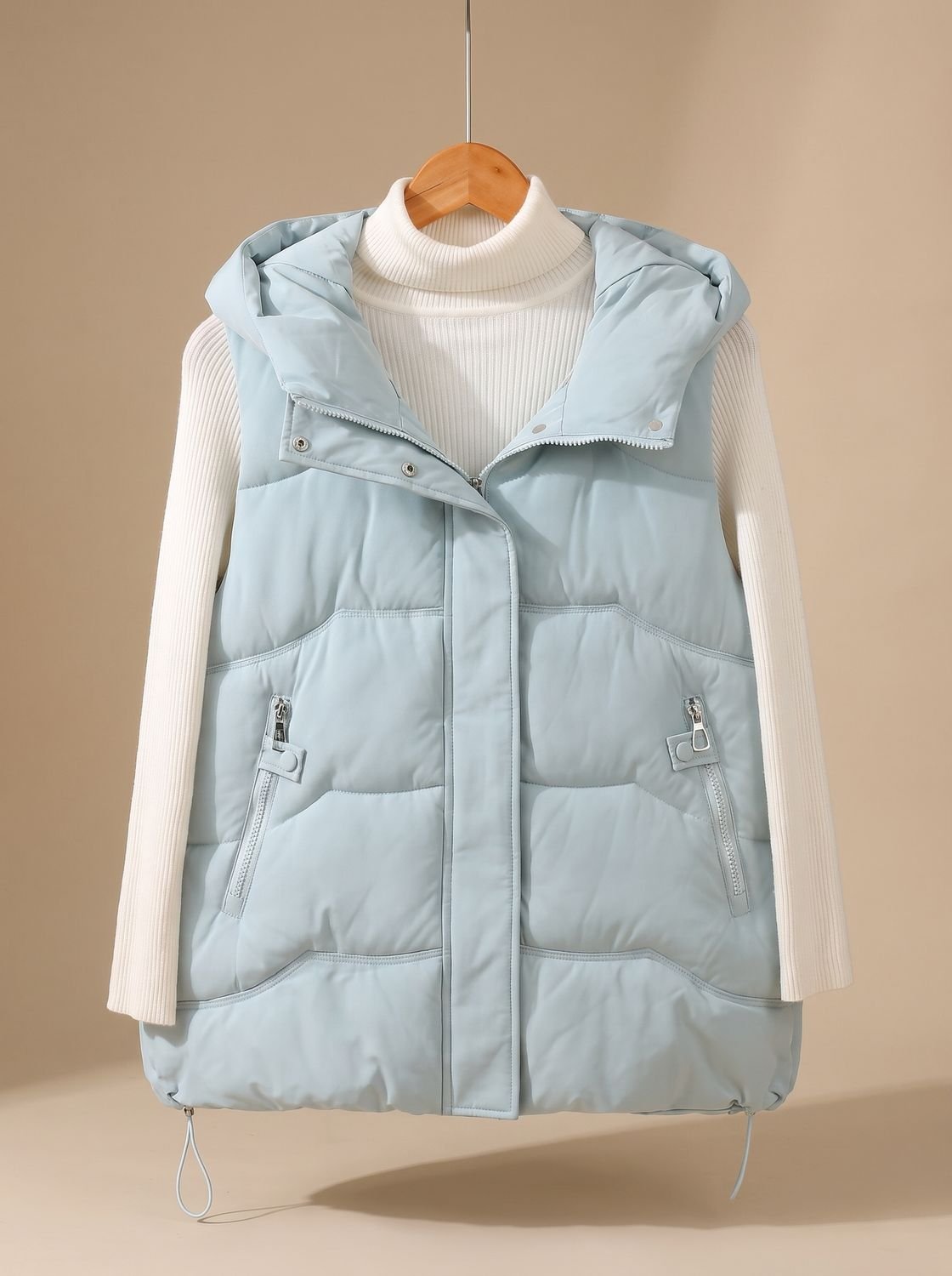 Annika | Gilet matelassé à capuche pour femmes avec poches zippées