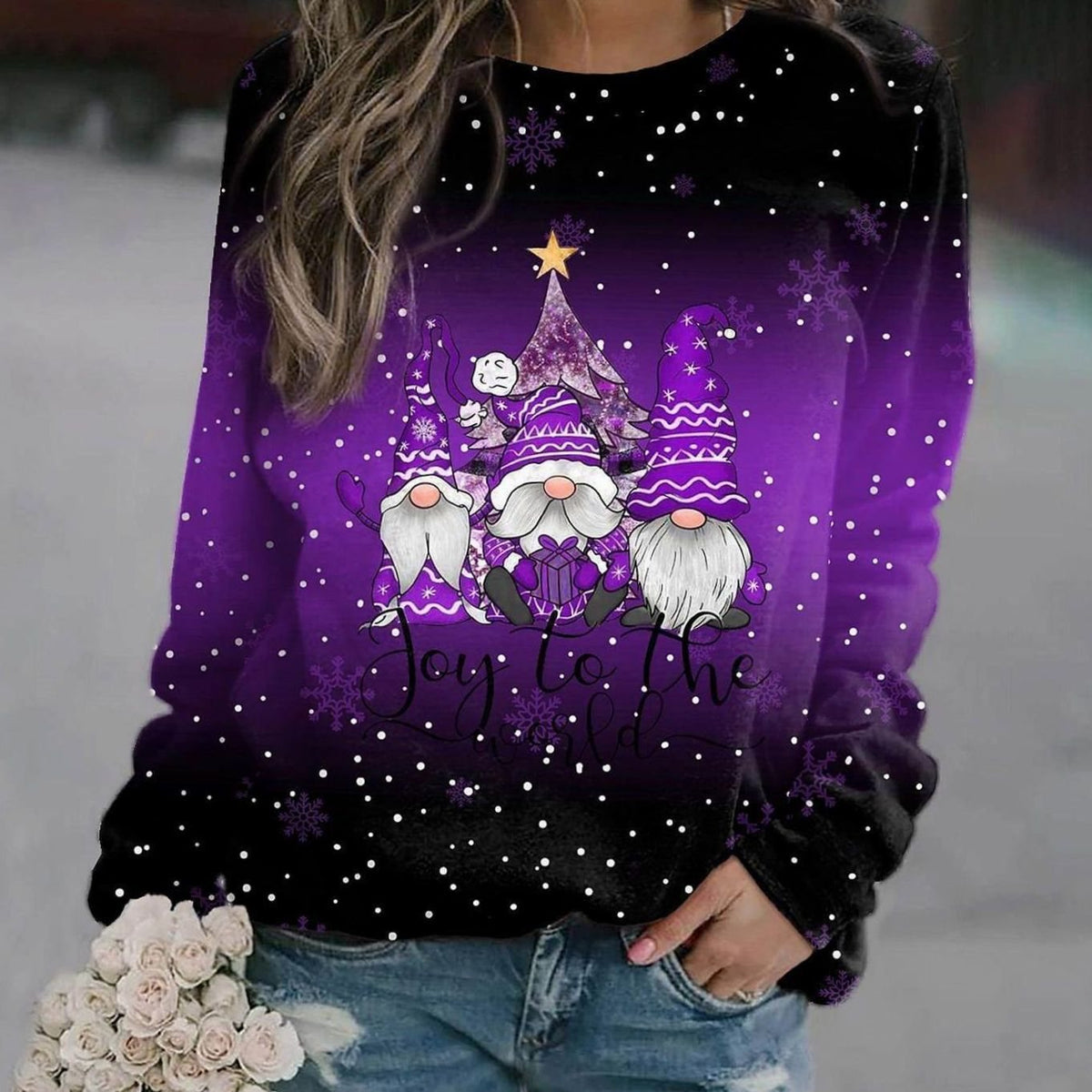 Amelie | Pull en tricot de Noël pour femmes, motif décontracté, col rond