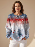 Mia | Pull de Noël pour femmes en tricot gaufré avec motif sapin à manches longues