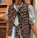 Amelie | Gilet pour femmes à motif léopard avec lien