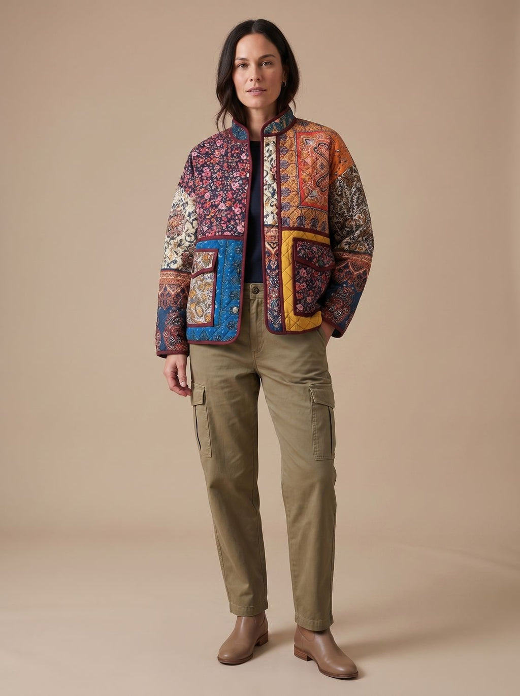 Charlotte | Veste d'hiver pour femmes matelassée multicolore