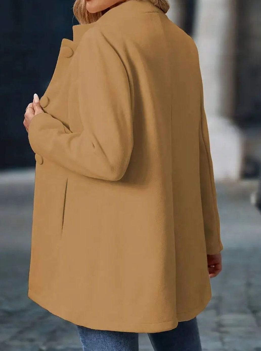 Amelie | Manteau d'hiver pour femmes avec boutons, col montant, coupe longue élégante