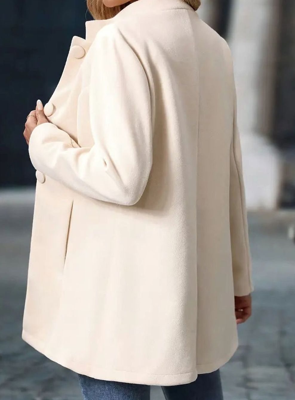 Amelie | Manteau d'hiver pour femmes avec boutons, col montant, coupe longue élégante