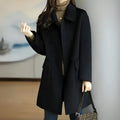 Marie | Manteau en laine pour femme, manteau d'hiver midi à double boutonnage avec poches