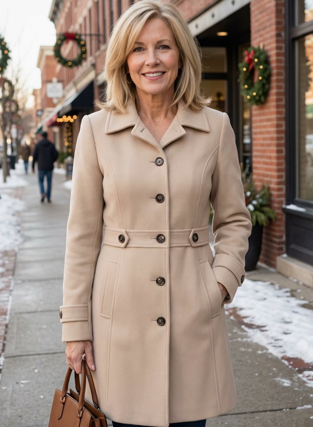 Johanna | Manteau en laine pour femmes, élégant manteau à boutons pour des looks en couches