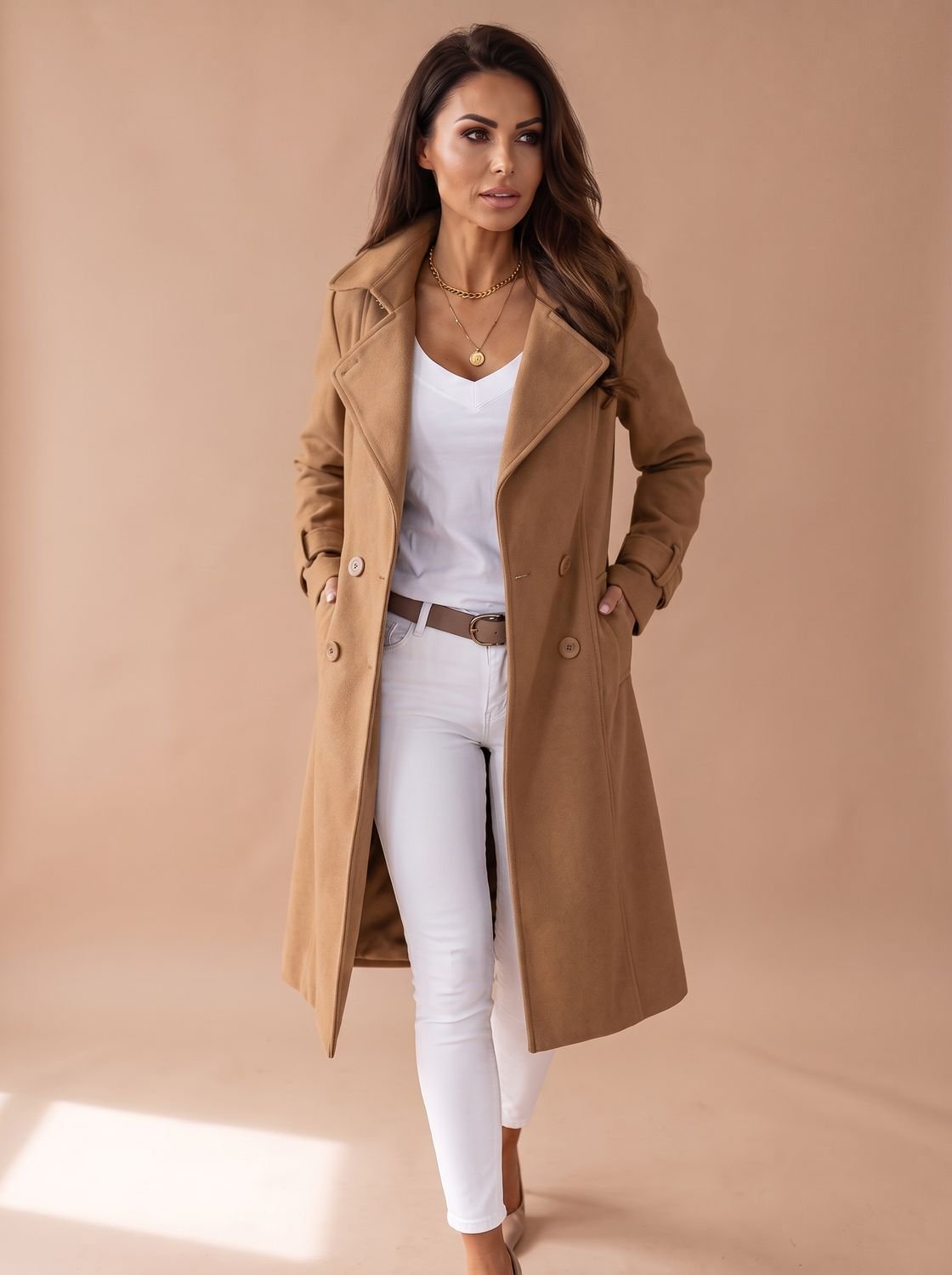 Hannah | Manteau en Laine pour Femmes Manteau Long Élégant avec Col Revers