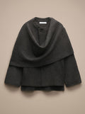 Clara | Manteau en laine pour femmes avec écharpe intégrée, manteau court