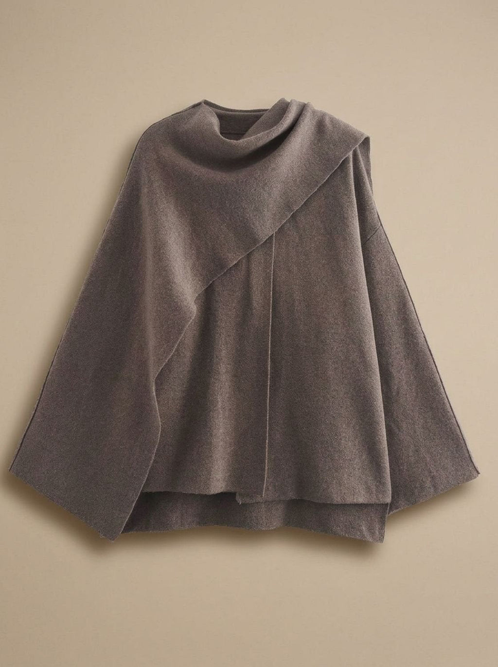 Clara | Manteau en laine pour femmes avec écharpe intégrée, manteau court