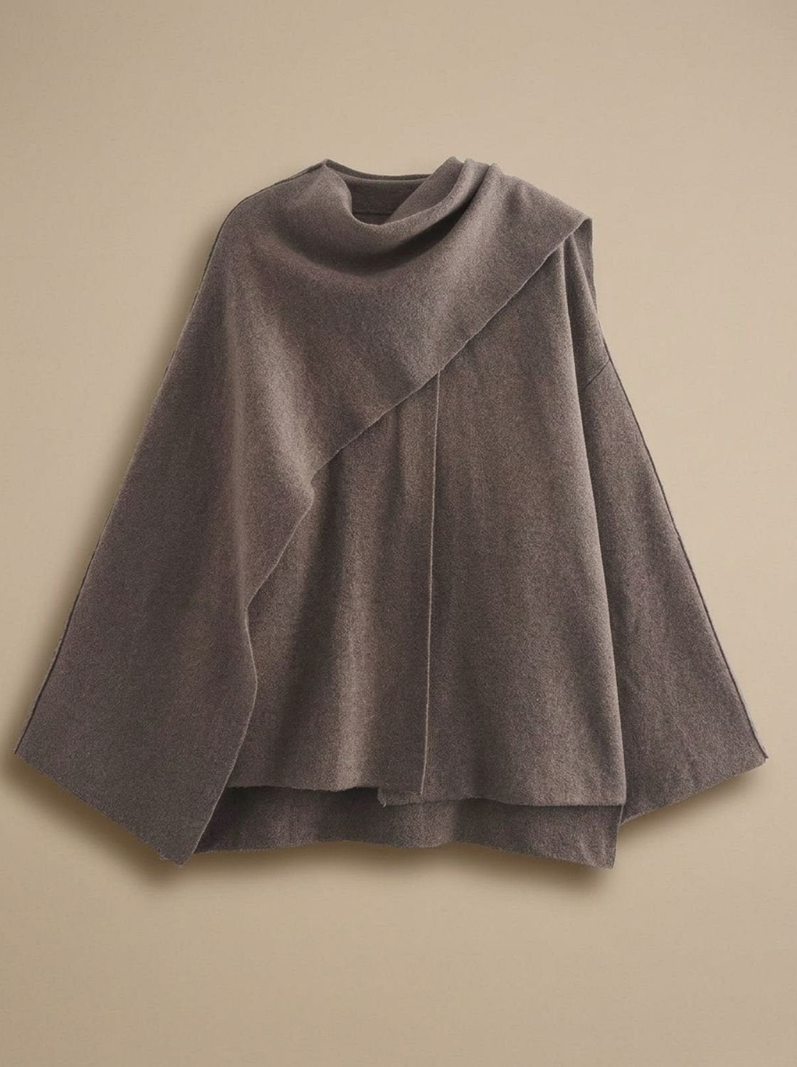 Clara | Manteau en laine pour femmes avec écharpe intégrée, manteau court