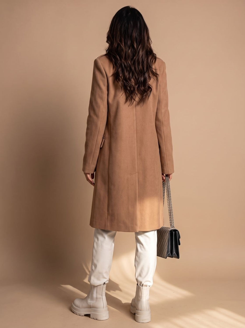 Leonie | Manteau en Laine pour Femmes Cintré à Double Boutonnage Manteau d'Hiver Long
