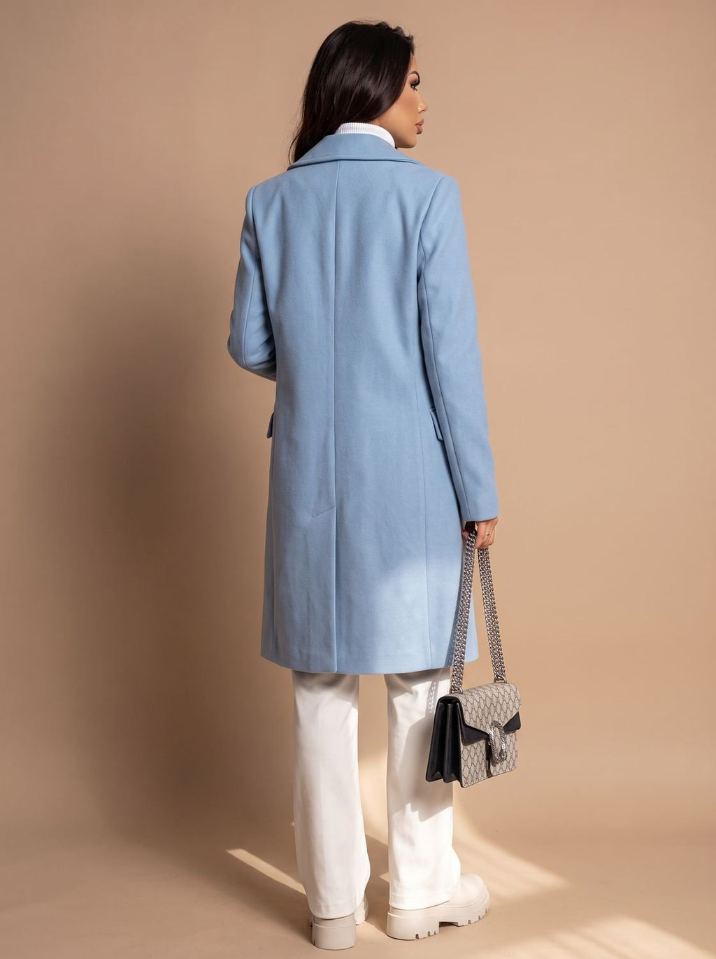 Leonie | Manteau en Laine pour Femmes Cintré à Double Boutonnage Manteau d'Hiver Long