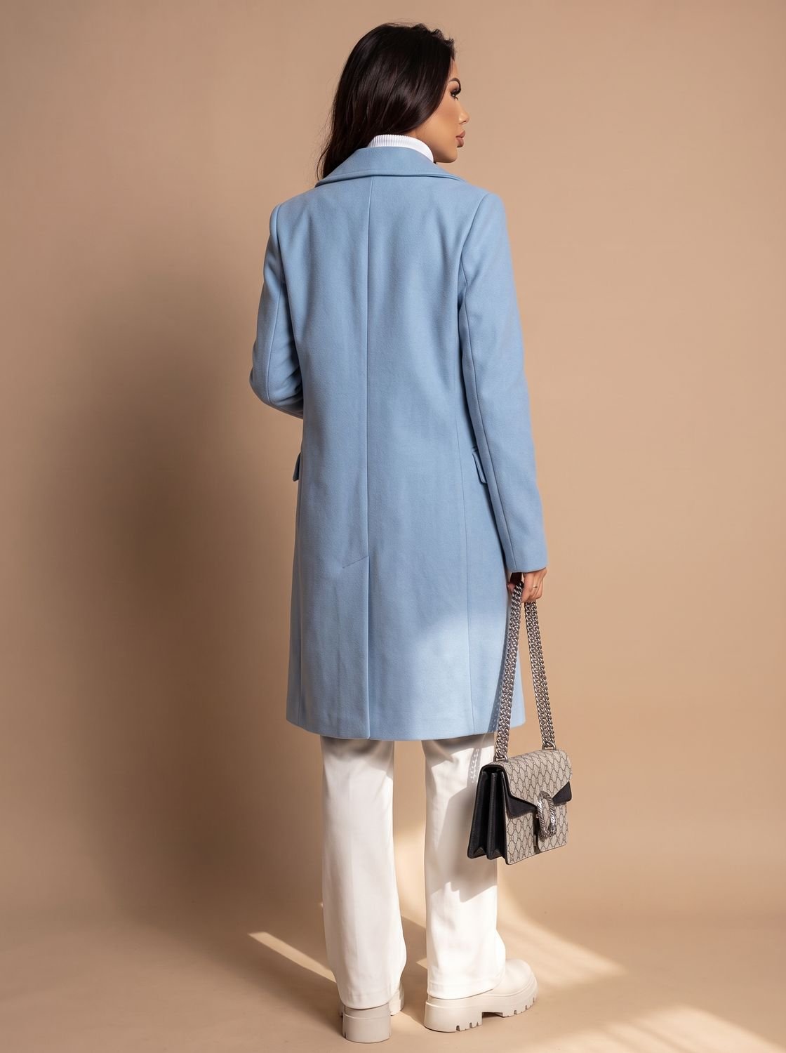Leonie | Manteau en Laine pour Femmes Cintré à Double Boutonnage Manteau d'Hiver Long