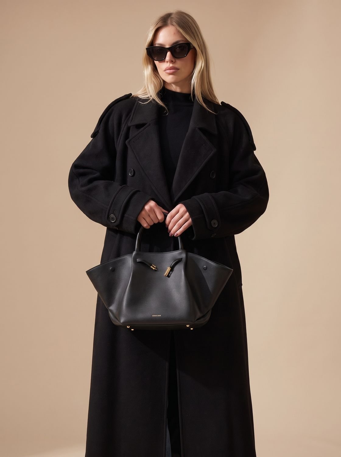 Elfriede | Manteau en laine pour femmes Trench-coat à double boutonnage avec col revers