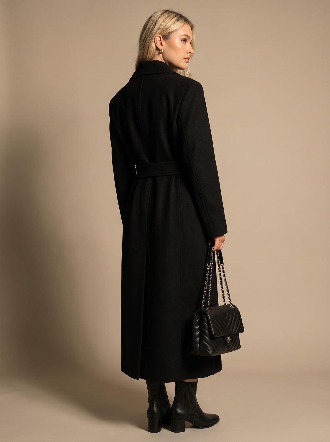 Elfriede | Manteau en laine pour femmes Trench-coat à double boutonnage avec col revers