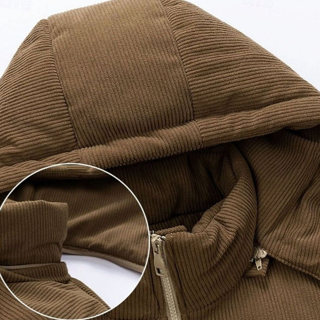 Amelie | Veste matelassée bicolore pour femmes avec capuche, coupe layering, veste d'hiver