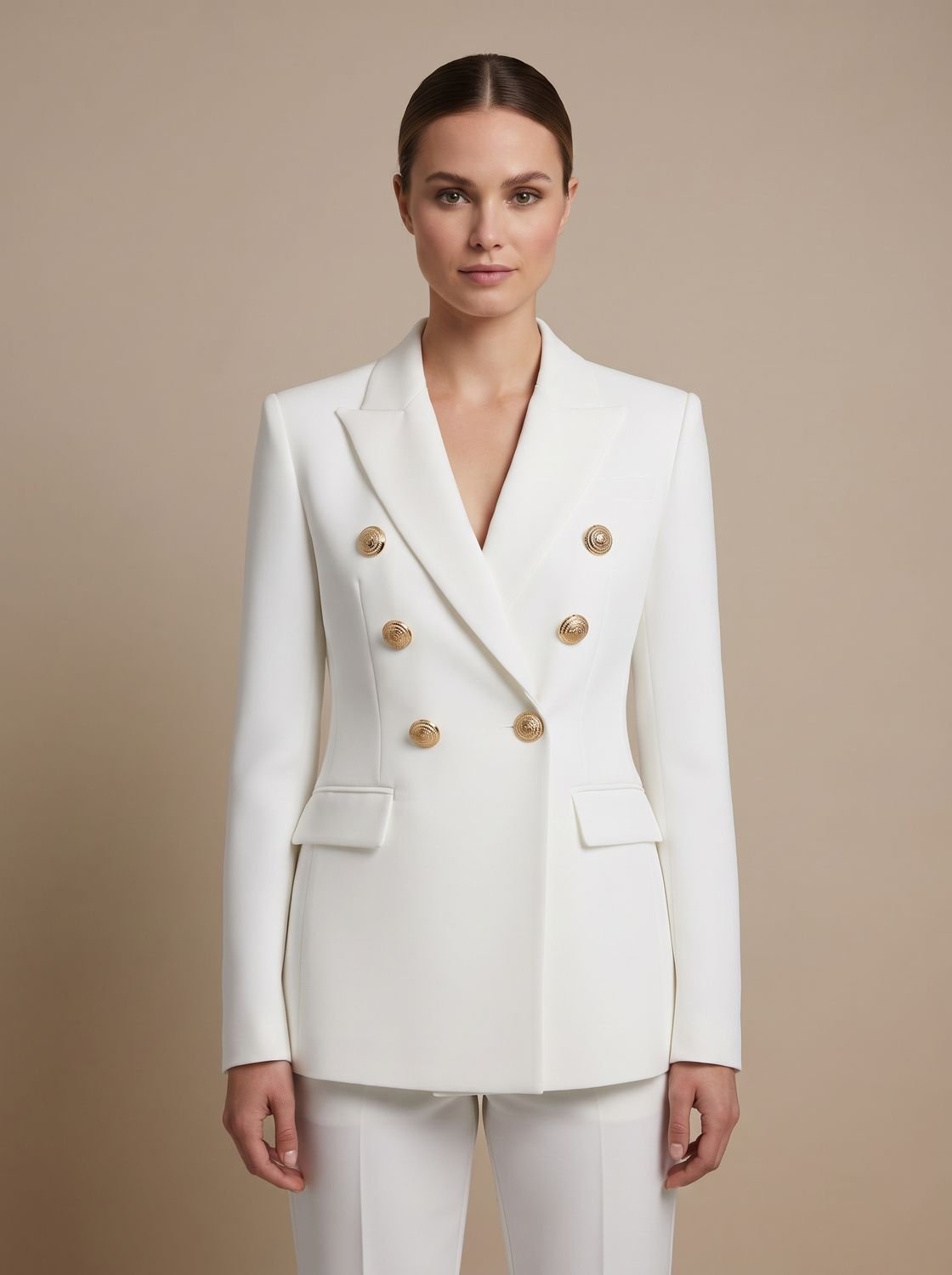 Greta | Blazer pour femmes à double boutonnage avec boutons dorés cintré