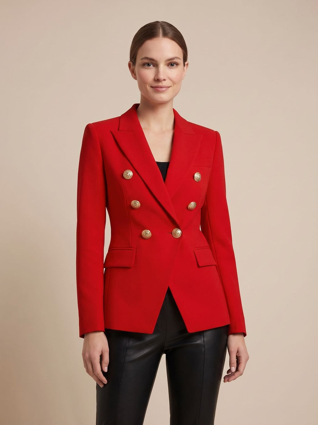 Greta | Blazer pour femmes à double boutonnage avec boutons dorés cintré