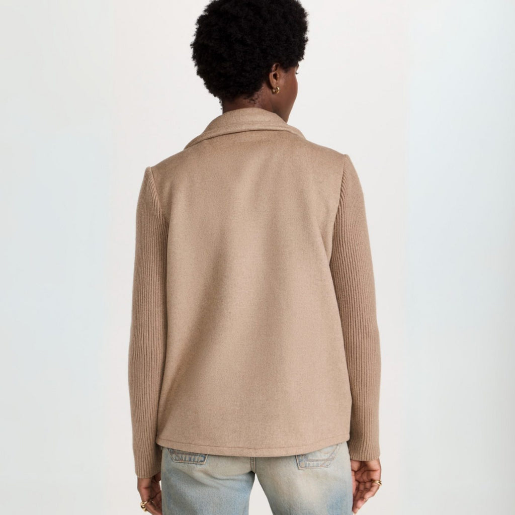 Nora | Blazer en tricot pour femmes à double boutonnage avec manches côtelées et aspect laine