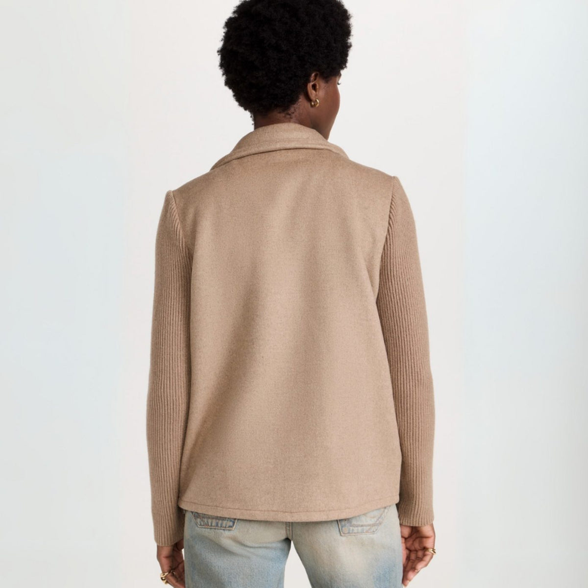 Nora | Blazer en tricot pour femmes à double boutonnage avec manches côtelées et aspect laine