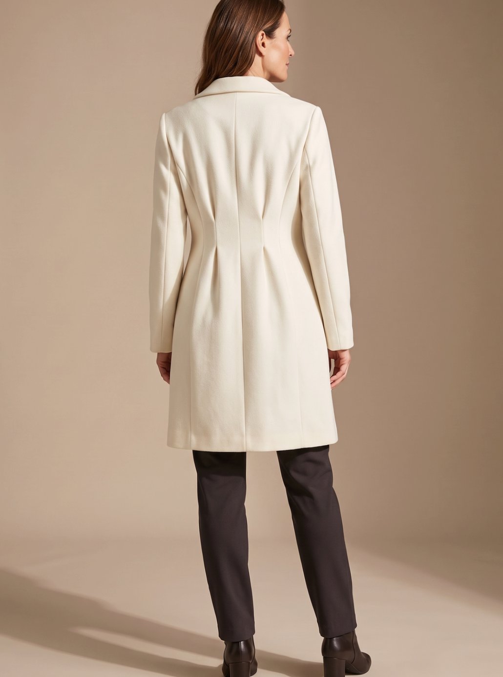 Elisabeth | Manteau en laine pour femmes, coupe A, double boutonnage, longueur genou