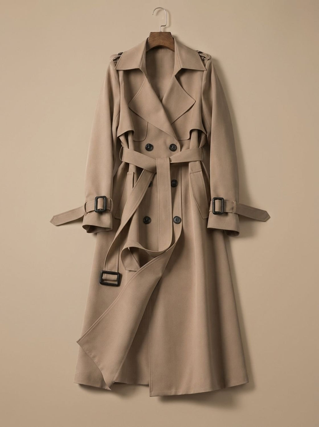 Emilia | Manteau trench pour femmes à double boutonnage avec ceinture à nouer Coupe ample