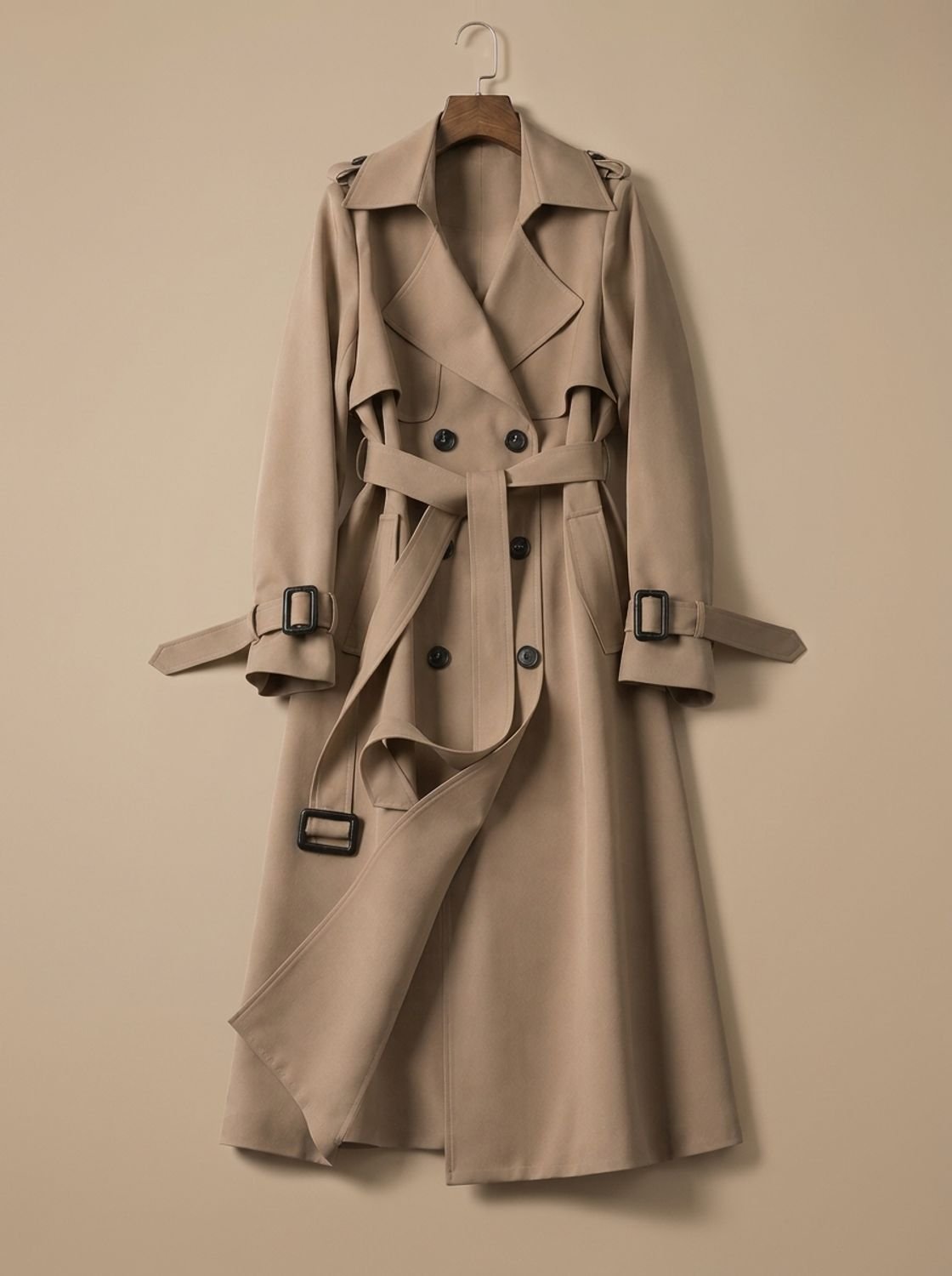 Emilia | Manteau trench pour femmes à double boutonnage avec ceinture à nouer Coupe ample