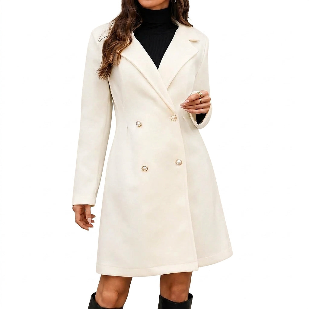 Manteau pour femmes avec col à revers et patte de boutonnage