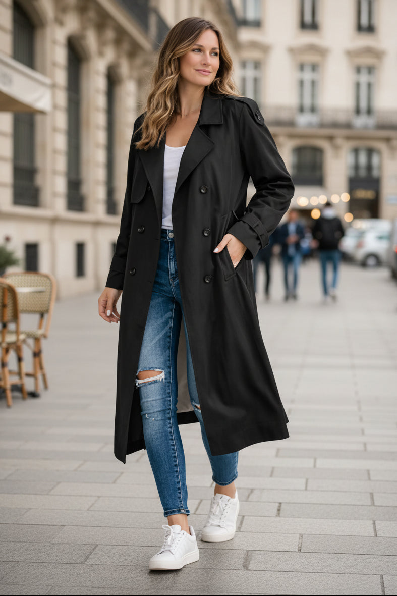 Parka Ceinturée pour un Port Quotidien