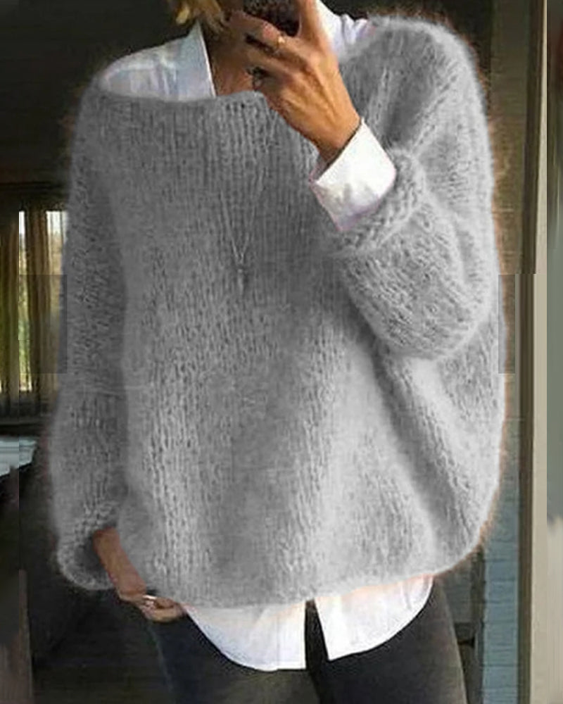 Marlies - Pull Oversized Tricoté Élégant et Chaud