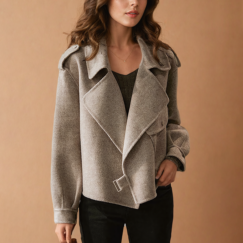 Veste courte à col large pour femmes
