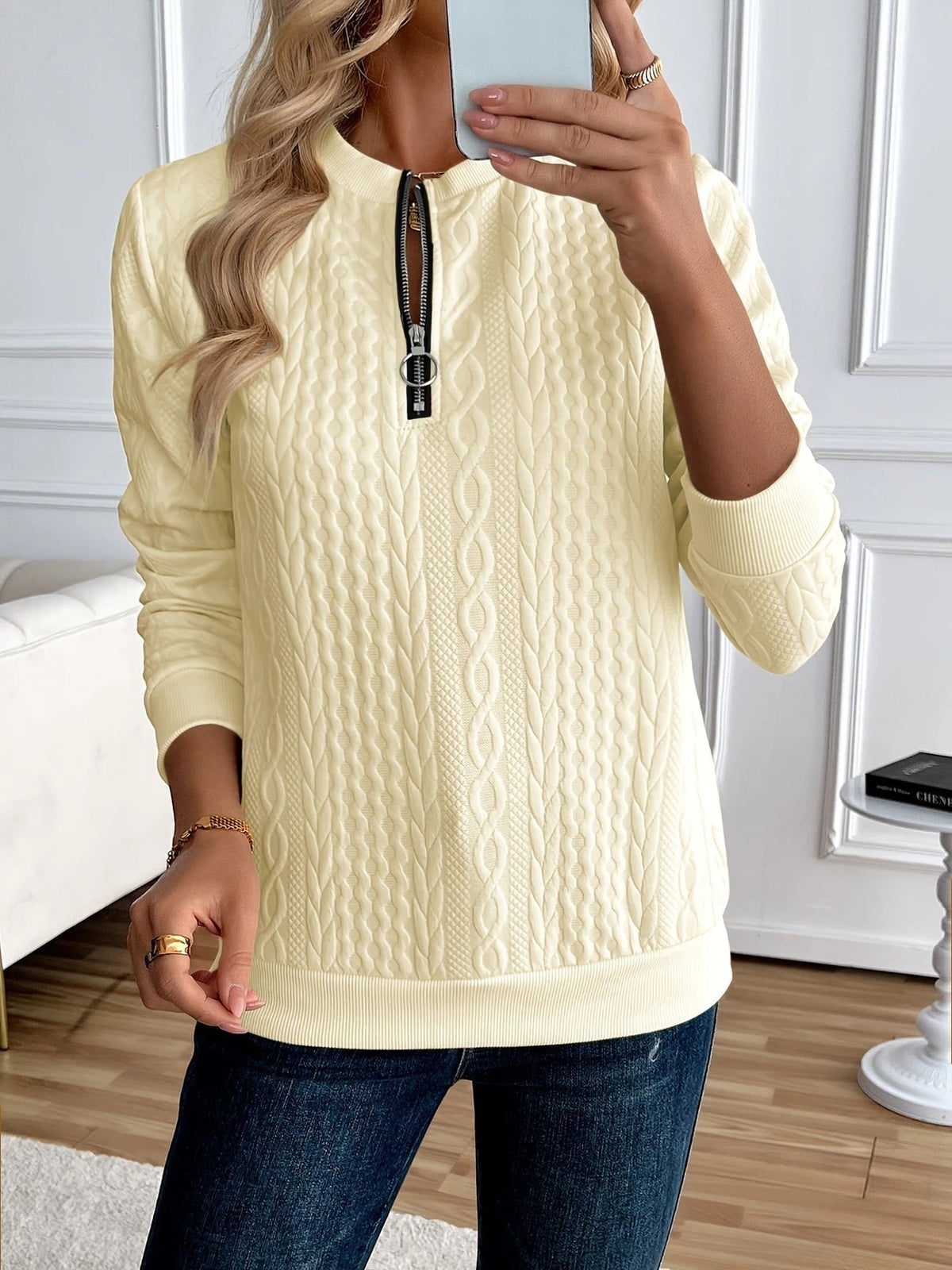 PULL STRUCTURÉ EN ZIP POUR FEMMES