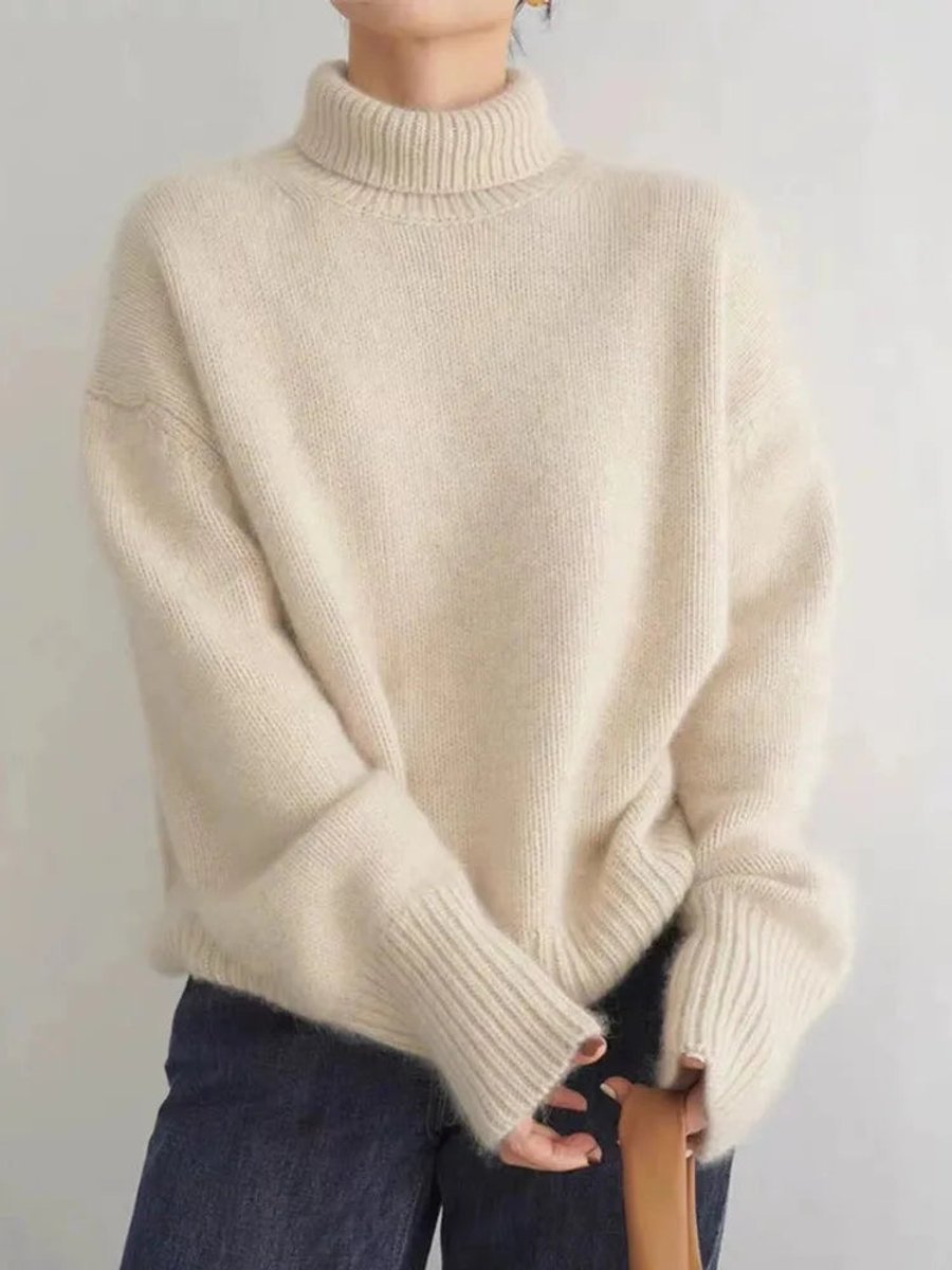 Hazel | Pull à col roulé oversized, confortable et élégant