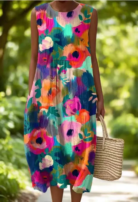 Callie™ – Robe sans manches élégante avec motif floral