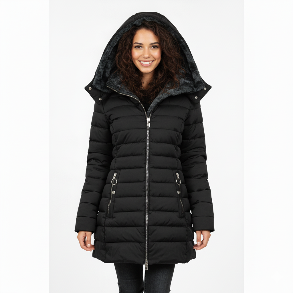 Manteau d'hiver Femme | Doublure en fourrure douce & Optique élégante