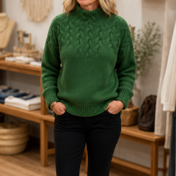 Elina | Pull en tricot à motif torsadé élégant et chaud
