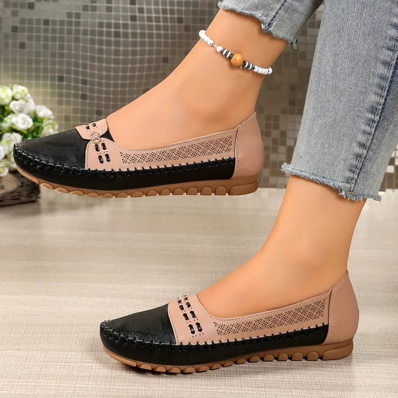 Zasreen | Chaussures en cuir orthopédiques pour femmes avec découpes aérées