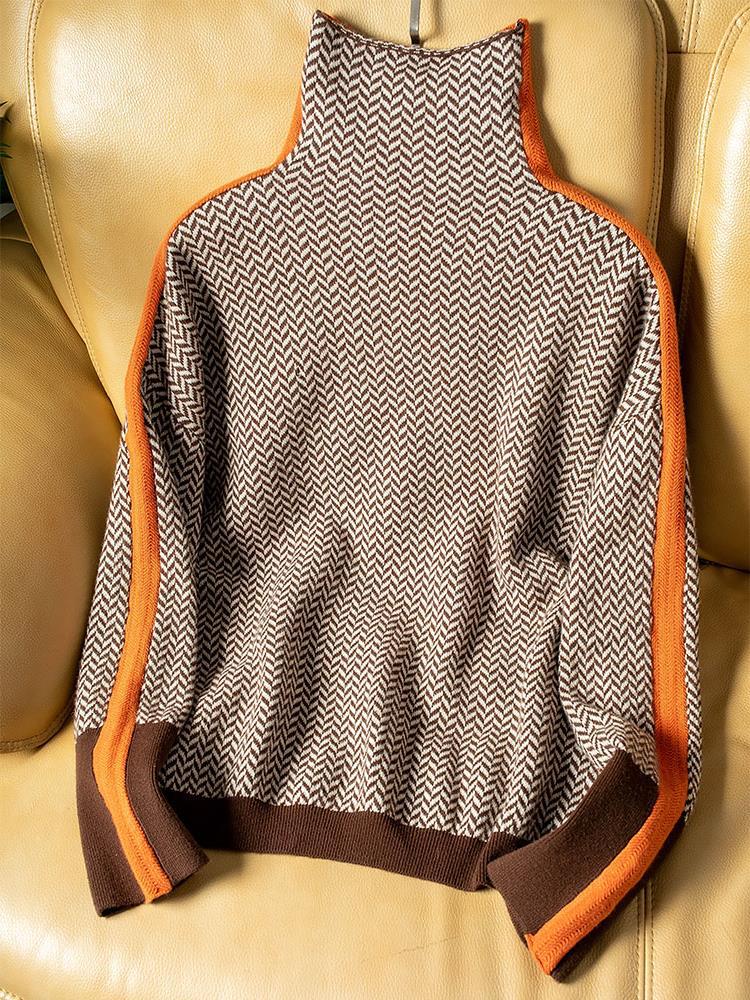 Clara – Pull à col roulé rayé