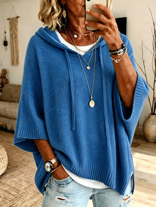 Pull à capuche oversize en maille douce pour femme