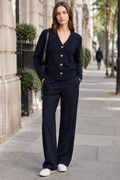 Cardigan V-Neck Détendu pour Tous les Jours